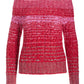 Fold Over Marled Sweater Red Multi