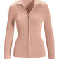 Ribbed Full Zip Cardigan Chintz Rose