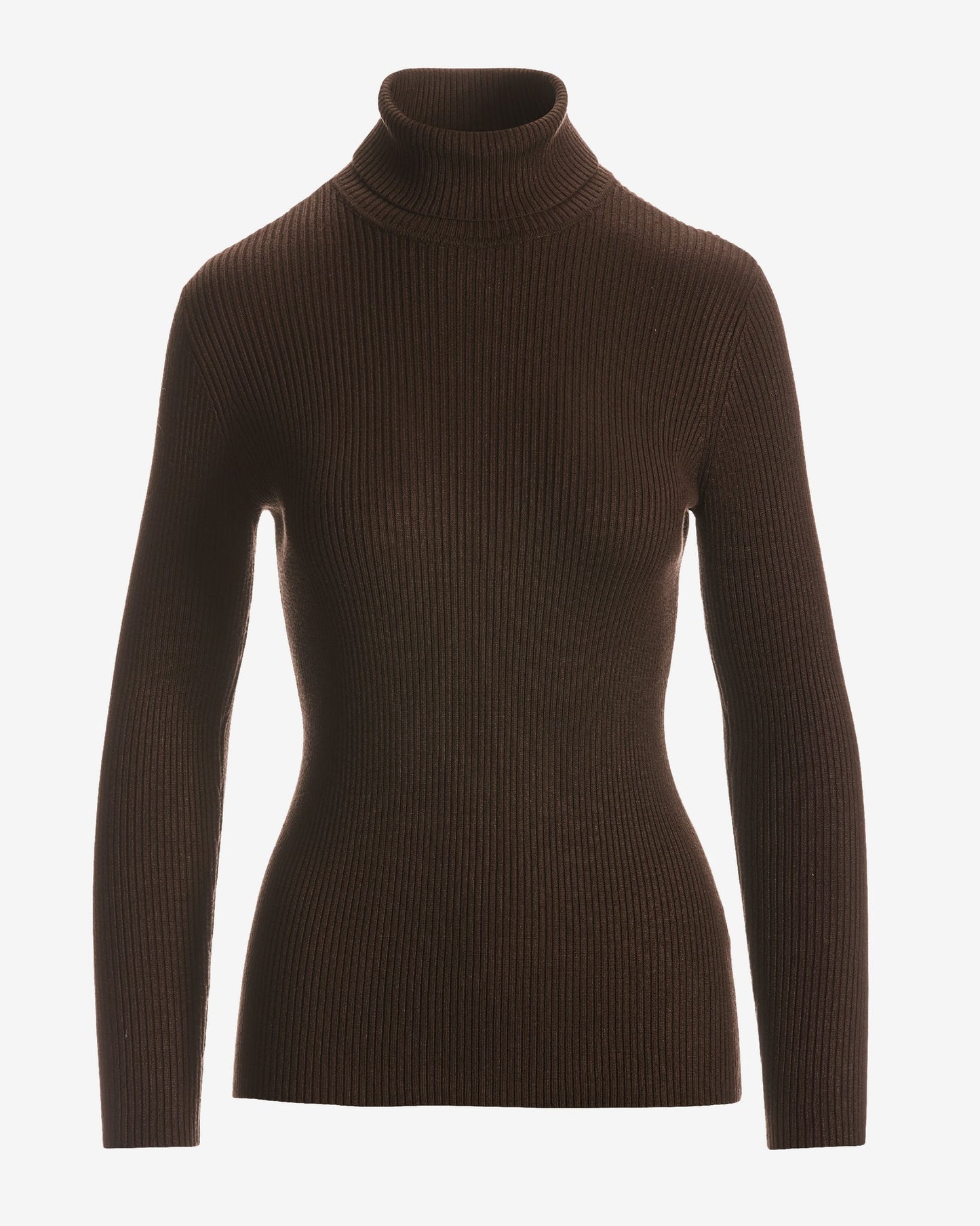 Ribbed Turtleneck Sweater Safari Brown