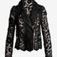 Scallop Trim Lace Moto Jacket Black