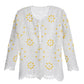 Novelty Floral Beaded Lace Jacket Yellow/White