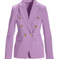 Modern Double-Breasted Blazer Sheer Lilac