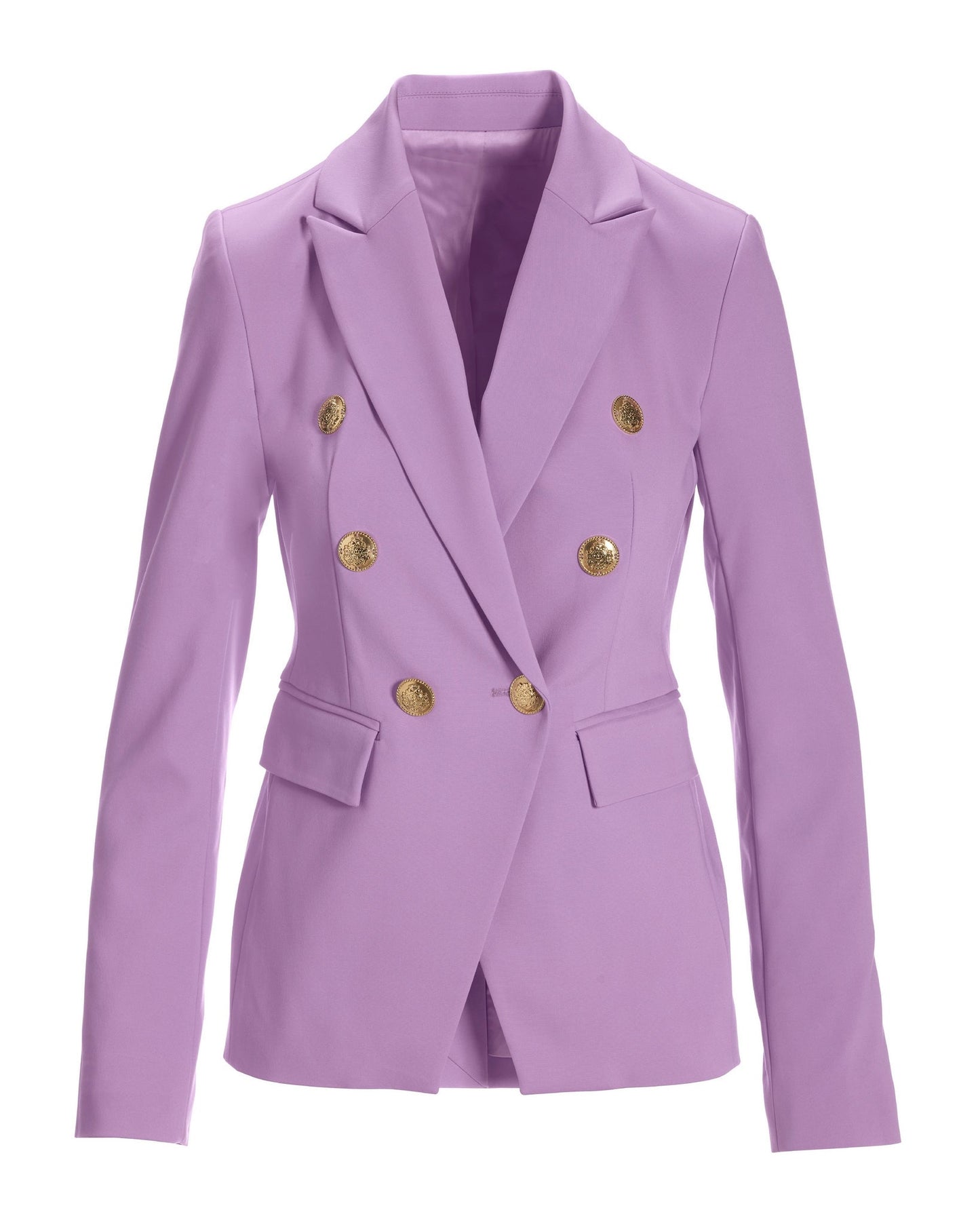 Modern Double-Breasted Blazer Sheer Lilac