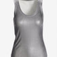 So Essential Foil Ribbed Scoop Neck Tank Top Silver