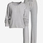 Houndstooth Sweater Lounge Set White/Gray