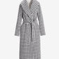Houndstooth Shawl Collar Coat Black/White
