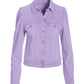Denim Puff-Sleeve Jacket Lavender