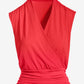 So Chic Cap Sleeve Surplice Blouson Knit Top Hibiscus