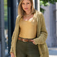 Gold Border Studded Belt Cognac Leather