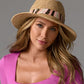 Sequin Beaded Raffia Hat Natural