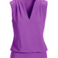 Beyond Travel Sleeveless Stand Collar Blouson Top Bright Violet