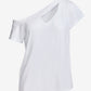 Slouchy Cut Out Knit Top White