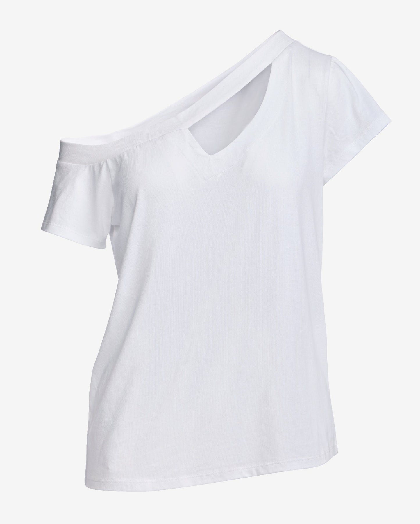 Slouchy Cut Out Knit Top White