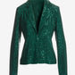Effortless Sequin Drape Jacket Deep Emerald