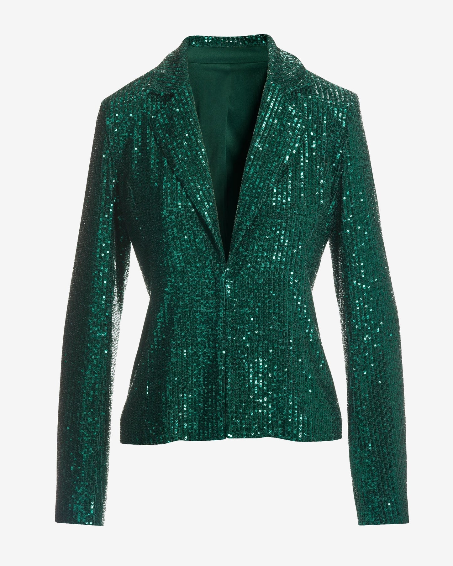 Effortless Sequin Drape Jacket Deep Emerald