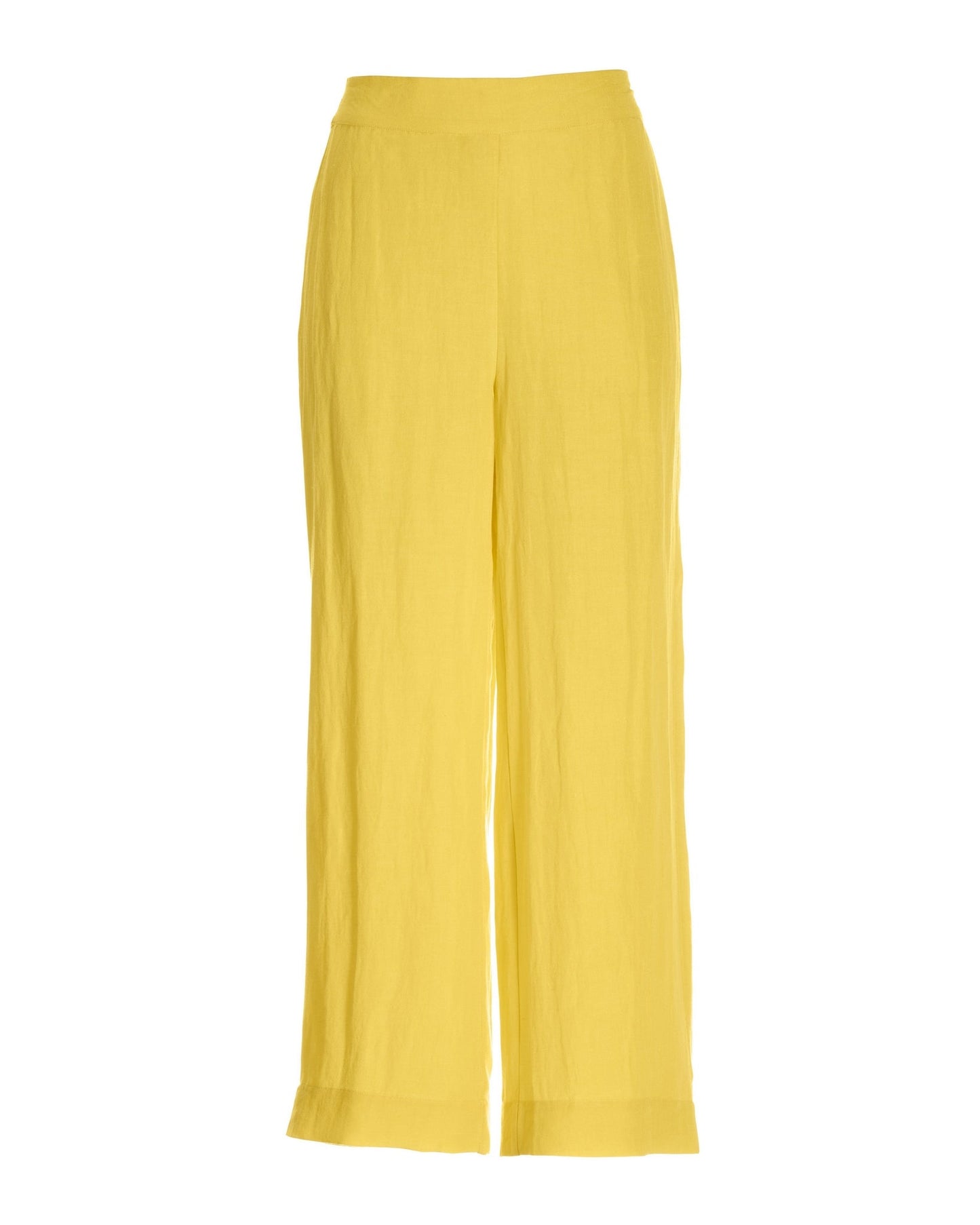 Malibu Linen Cropped Pant Lemon Drop