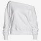 Cotton Comfort Raw Edge Slouchy Sweatshirt White