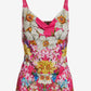 So Chic Heat Seal Cowl Floral Cami Mirrored Meadow
