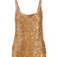 Sequin V-Neck Sweater Tank Gold