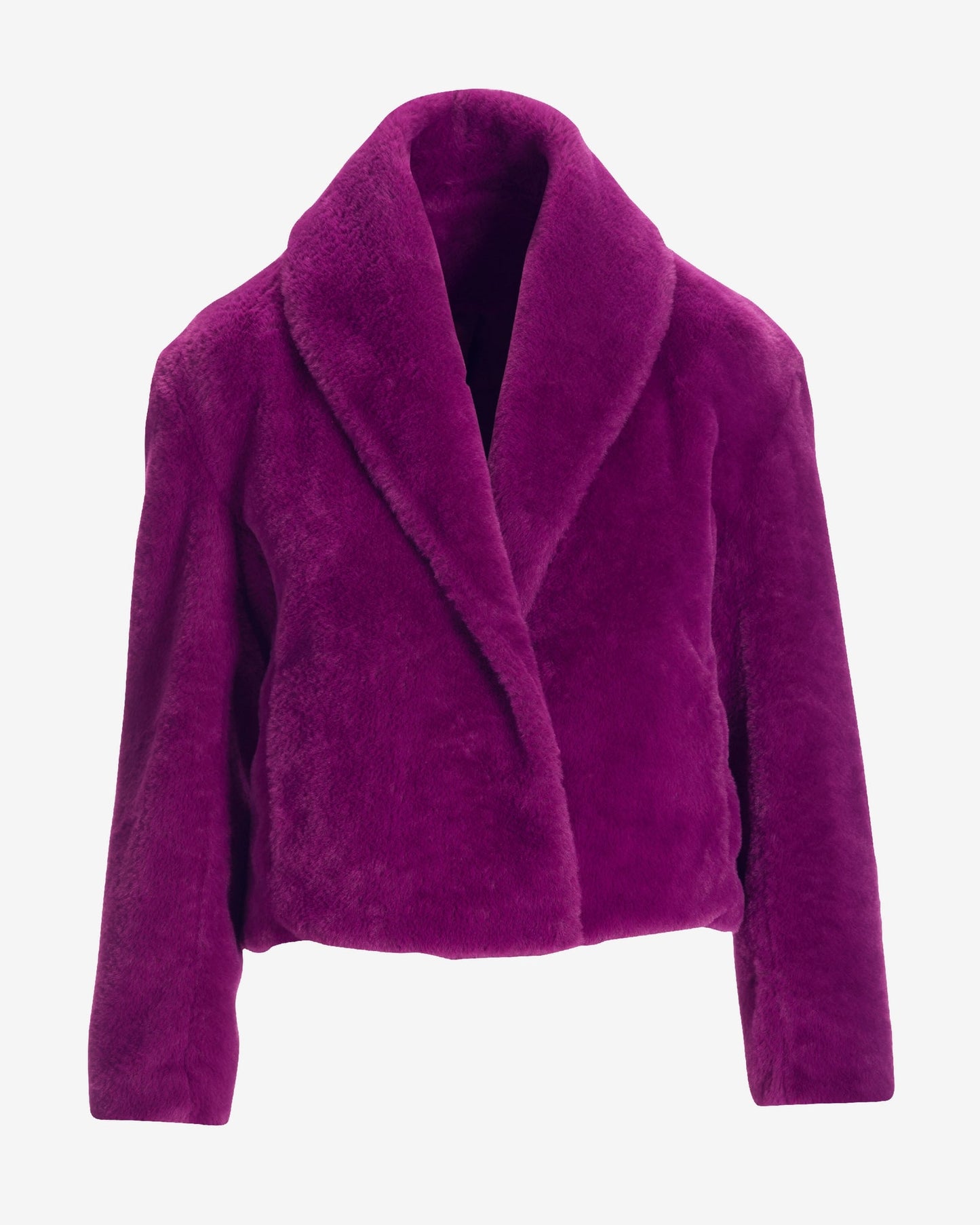 Shawl Collar Versatile Faux Fur Chubby Hollyhock