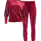 Slouchy Velour Top & Jogger Set Burgundy