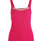 Pearl Trim Textured Sweater Tank Blossom