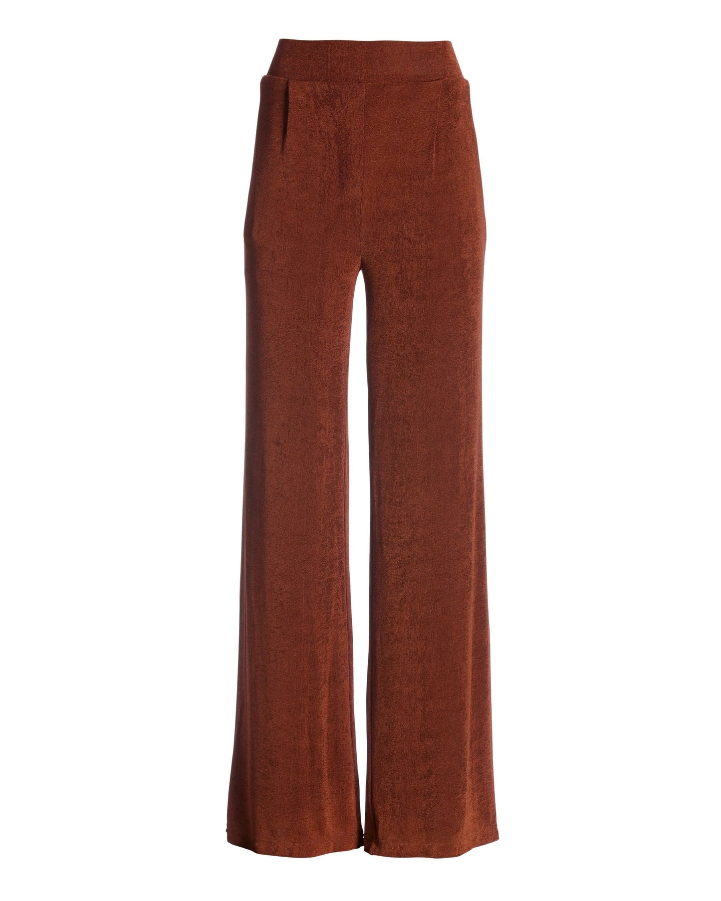 Malibu Slinky Knit Pleated Wide Leg Pant Copper
