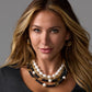 Slinky and Pearl Layered Necklace Black/Gold