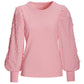 Pearl Embellished Balloon Sleeve Top Cherry Blossom