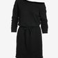 Cotton Comfort Slouchy Drawstring Sport Dress Black