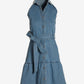 Collared Denim A Line Dress Medium Wash