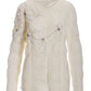 Pearl and Embellished Floral Open Stitch Sweater Off White
