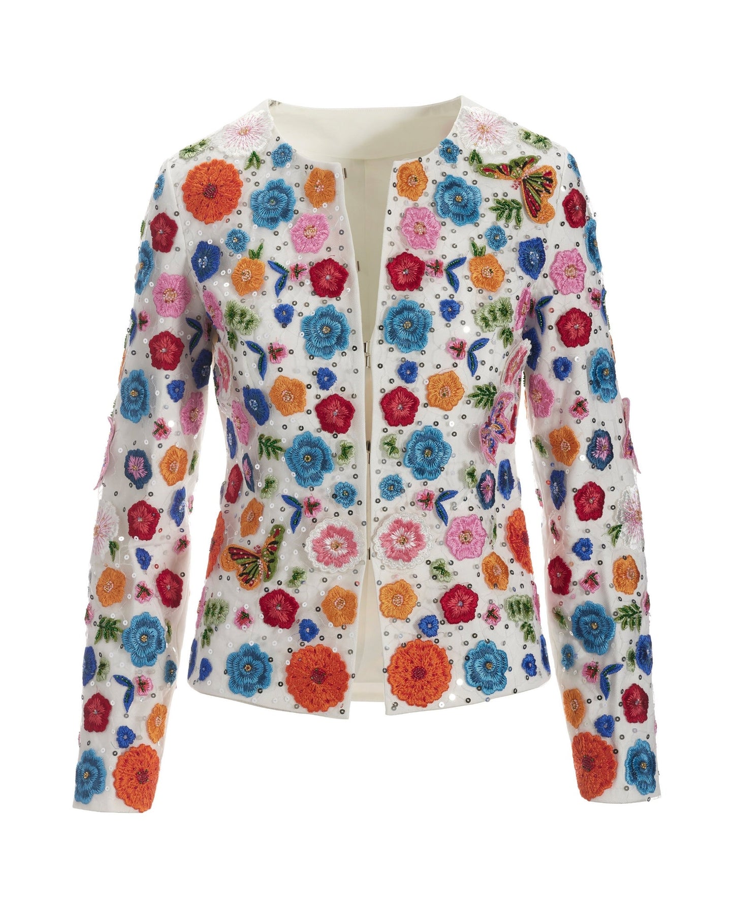 Embroidered Floral Butterfly Jacket Multi