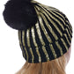 Black and Gold Metallic Beanie Black/Gold
