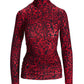 So Chic Crimson Cheetah Turtleneck Red