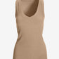 So Essential Ribbed V Neck Tank Sesame
