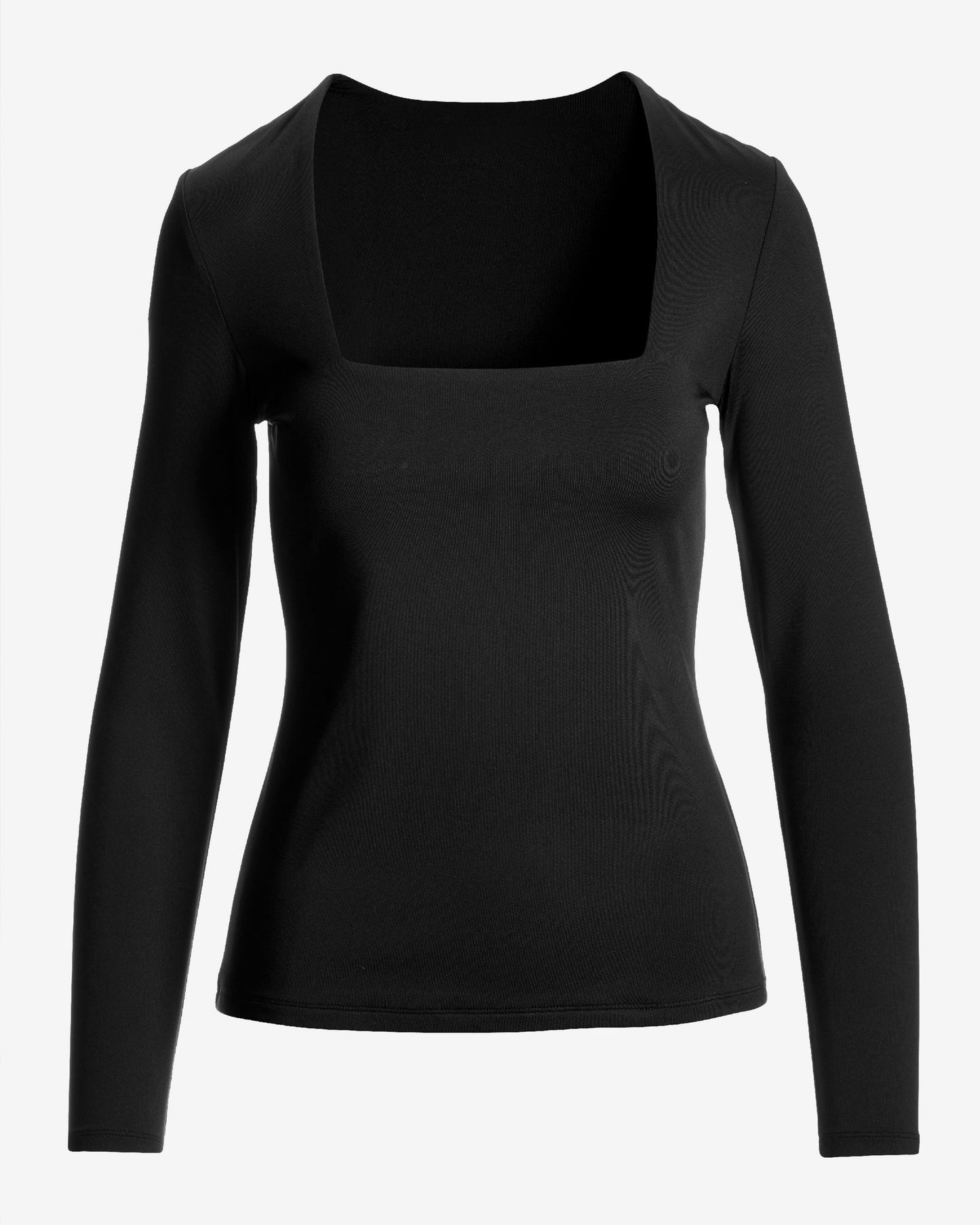 So Modern Square Neck Long Sleeve Top Proper Black