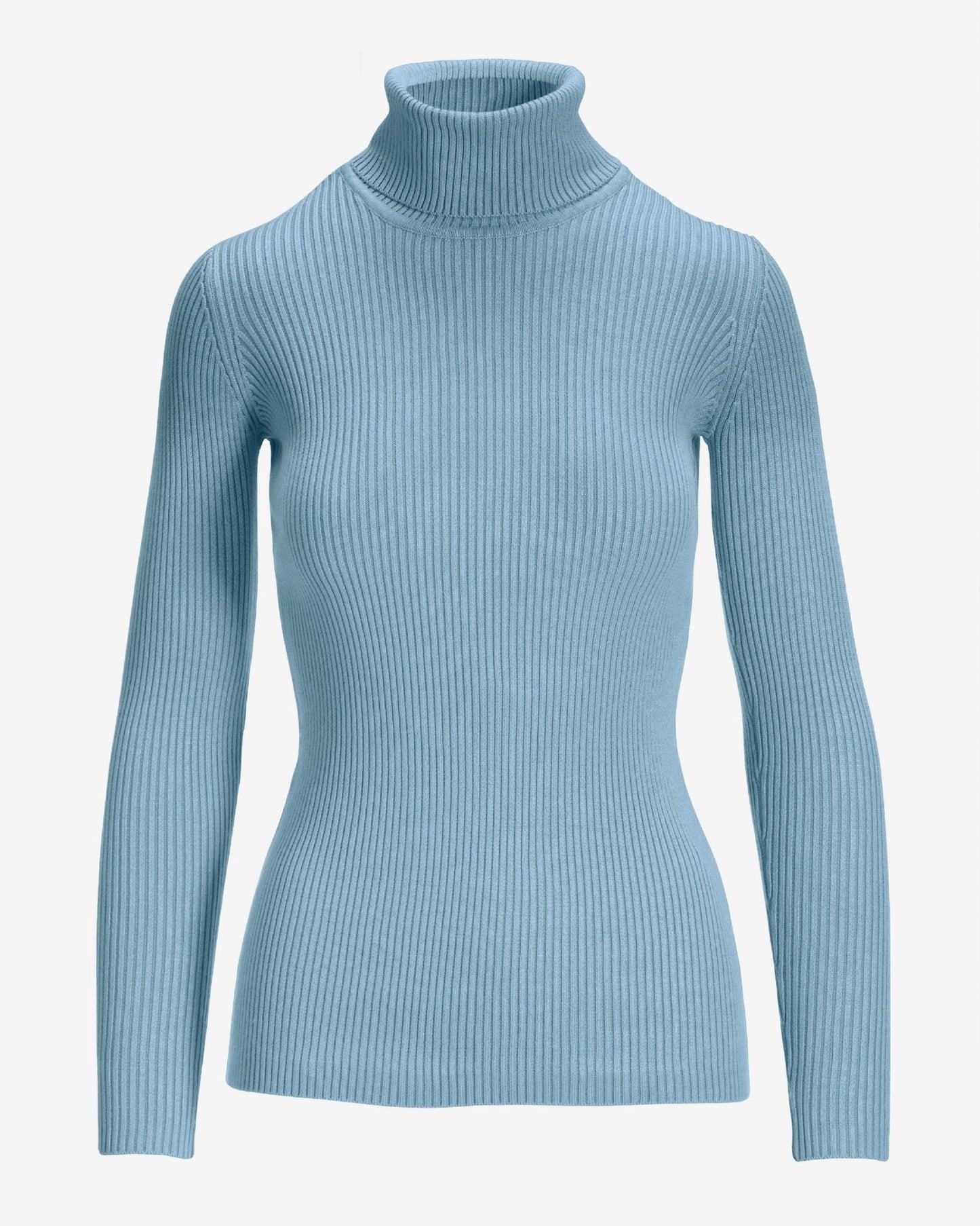 Ribbed Turtleneck Sweater Clear Blue Sky
