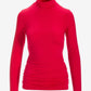 So Chic Ruched Turtleneck Top Tomato Red