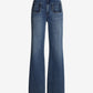 Malibu Wide Leg Braid Detail Jean Medium Wash