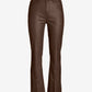 Newport High Rise Slit Front Coated Slim Straight Jean Chocolate