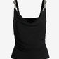 Slinky Rhinestone Knot Knit Top Black