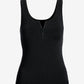 Half Zip Sweater Tank Black