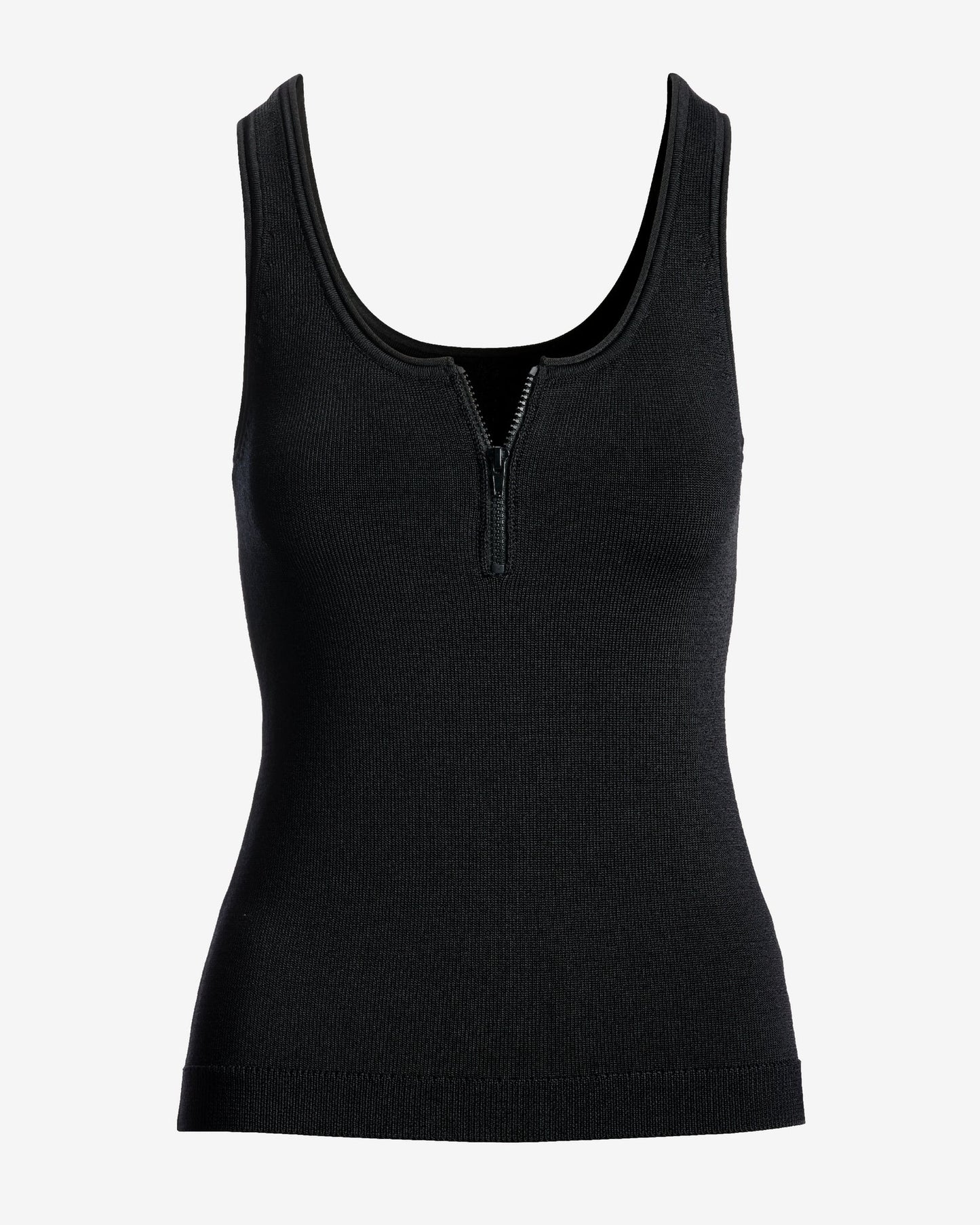 Half Zip Sweater Tank Black