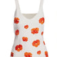 Floral Embroidered Sweater Tank White/Orange