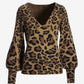 Cheetah V Neck Jacquard Sweater Multi