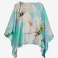 Print Charmeuse Poncho Exploded Hibiscus