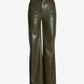 Malibu Wide Leg Five Pocket Faux Leather Pant Olive