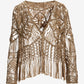 Macrame Fringe Cardigan Sesame