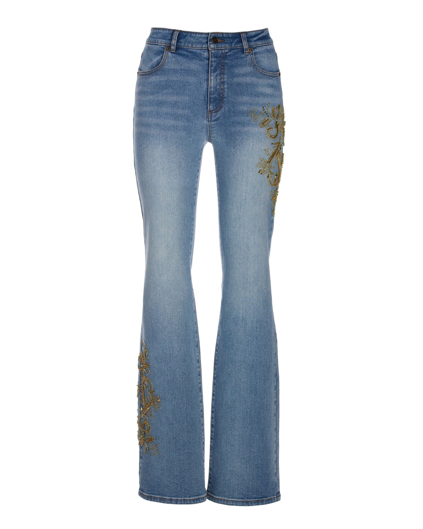 Monterey Precious Metals Embellished Bootcut Denim Light Wash